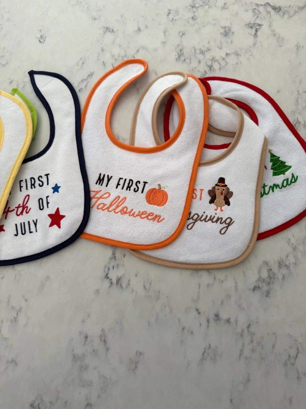 NWOT Set of 10 ‘My First’ Holidays Bibs
